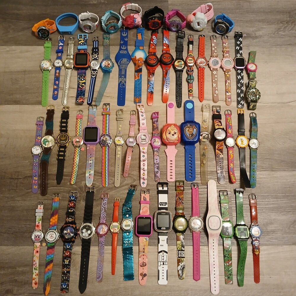 Bulk Lot 55+ Kids Character Novelty Watches Parts Repair Craft Disney Marvel -Q8